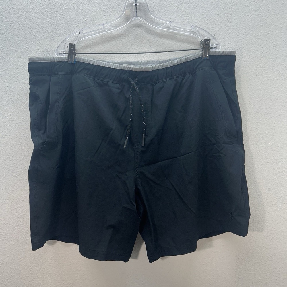 COOLIBAR Shorts 2-in-1 Black Kahuna Swim UPF 50+‎ Mens Size XXL Swimming Trunks